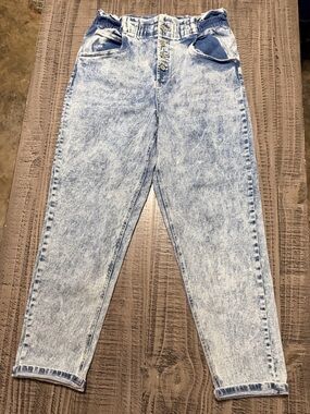 Indigo Rein Light Acid Wash Blue Paperbag Waist Jeans